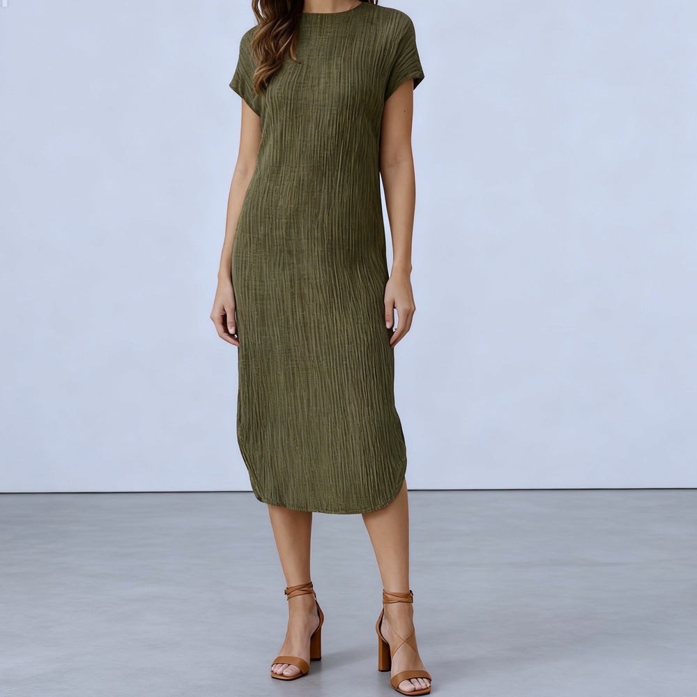 Sabina Musayev Renaissance Textured Midi Dress Moss Anthropologie size Large